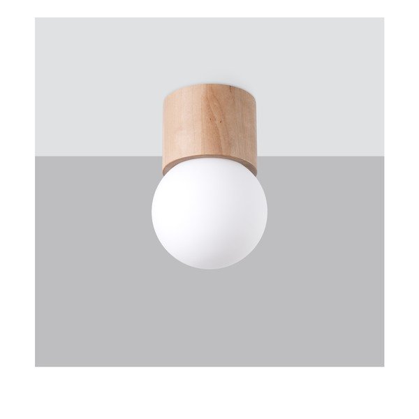 Bijela/u prirodnoj boji stropna svjetiljka sa staklenim sjenilom ø 12 cm Surtur – Sollux-image-2