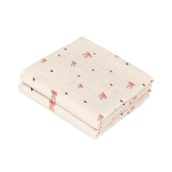 Ružičaste/bež pelene u setu 2 kom od muslina 70x70 cm Bows – Cam Cam Copenhagen