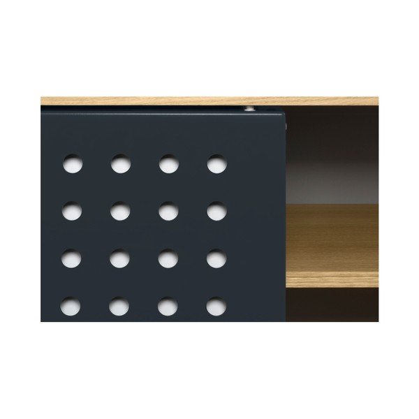 TV komoda u hrastovom drvu s crno-bijelim detaljima TemaHome Dann Dots, dužina 135 cm-image-1