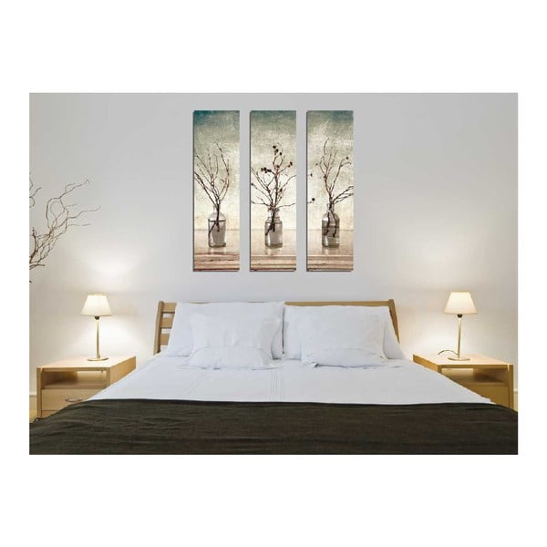 3-dijelna zidna slika na platnu Vases-image-1