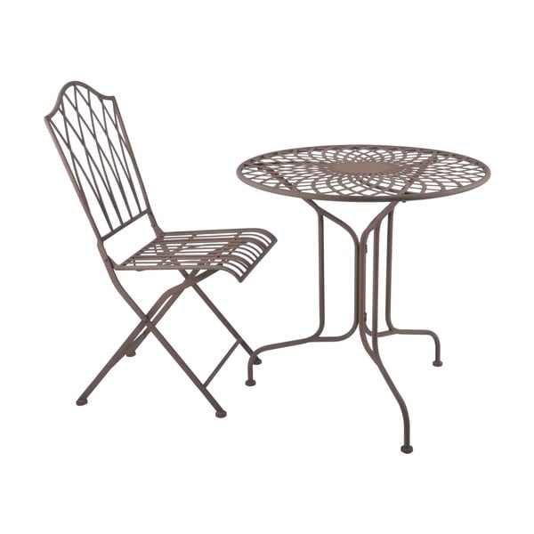 Smeđa metalna sklopiva vrtna stolica - Esschert Design-image-3