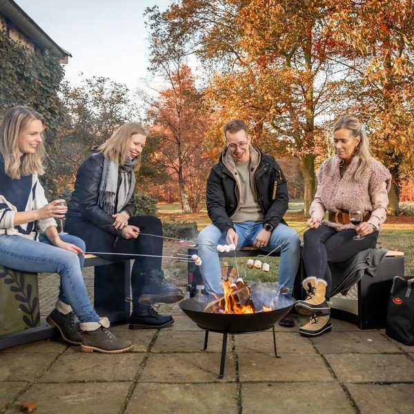 Crna vrtna klupa Curved - Esschert Design-image-3