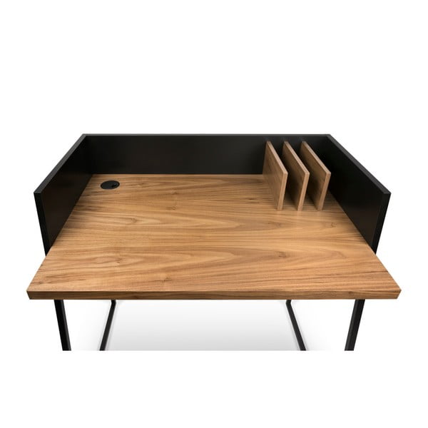 Crni stol s detaljima od orahovog drveta TemaHome Volga-image-4