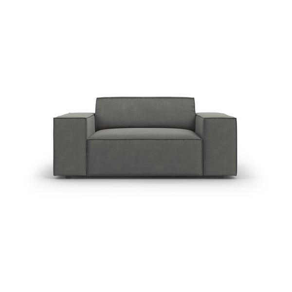 Siva baršunasta fotelja Jodie – Micadoni Home-image-3