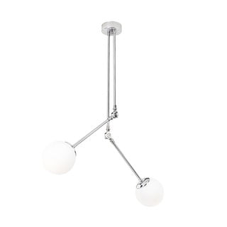Bijela metalna viseća svjetiljka u hrom boji Opviq lights Anatoli