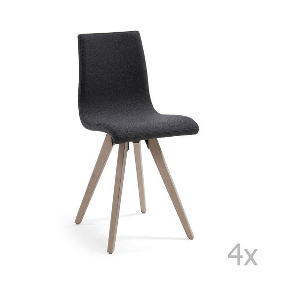 Set od 4 crne blagovaonske stolice La Forma Una