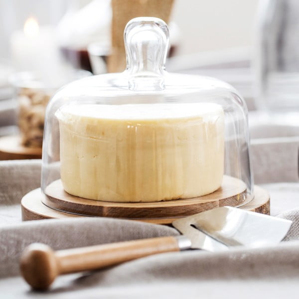 Sagaform Ovalna ploča za sir sa staklenim poklopcem-image-1