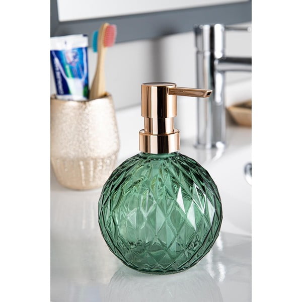 Zeleni stakleni dozator za sapun 450 ml - Foutastic-image-1
