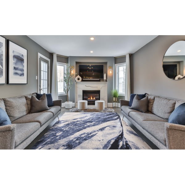 Plavi vuneni tepih 160x240 cm Albo – Agnella-image-1