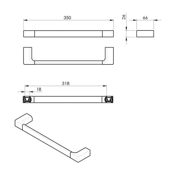 Mjedeni zidni držač za ručnike u zlatnoj boji Gedy Pirenei – Sapho-image-1
