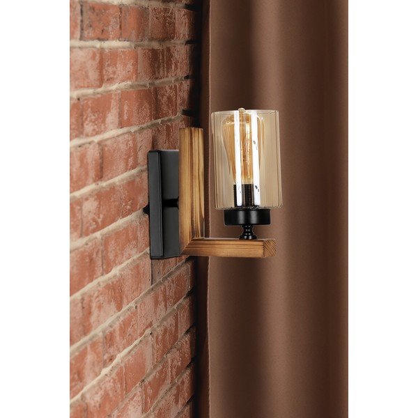 Crna/u prirodnoj boji zidna lampa Linda – Opviq lights-image-1