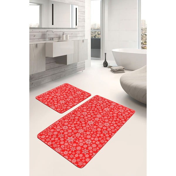Crvene kupaonske prostirke u setu 2 kom 60x100 cm – Mila Home