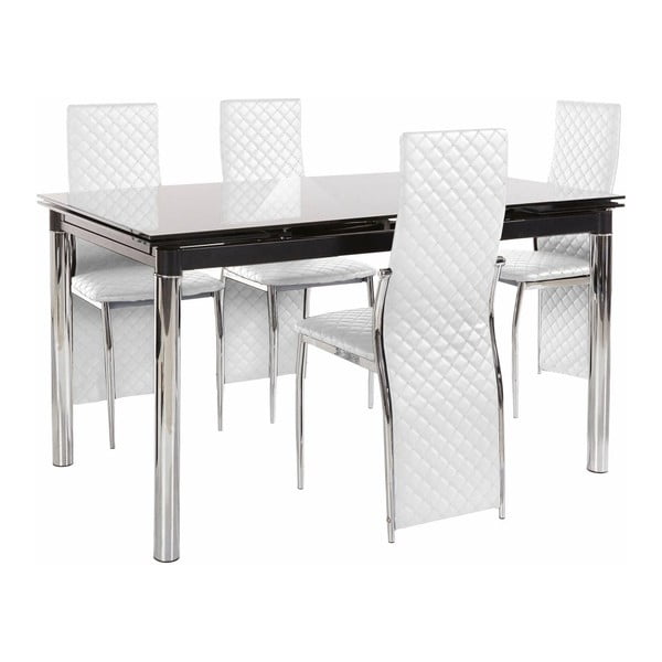 Set blagovaonskog stola i 4 bijele stolice za blagovanje Støraa Pippa William White