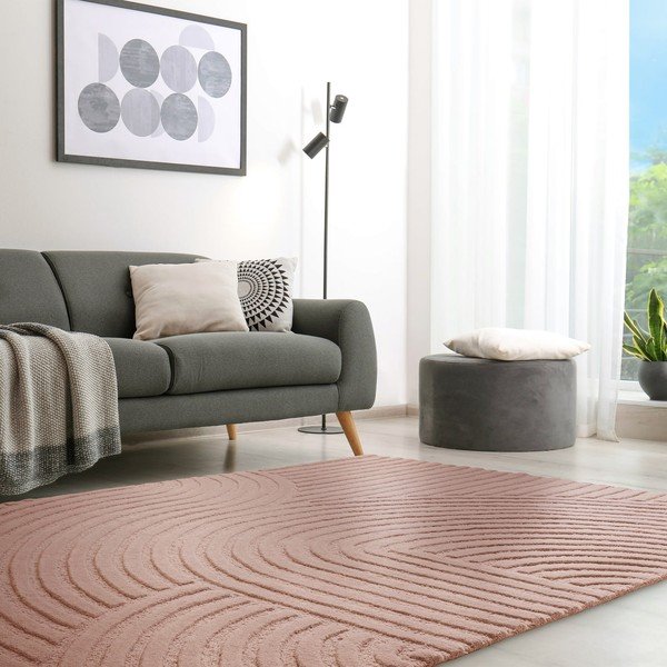 Ružičasti vuneni tepih 160x230 cm Hague – Asiatic Carpets-image-1