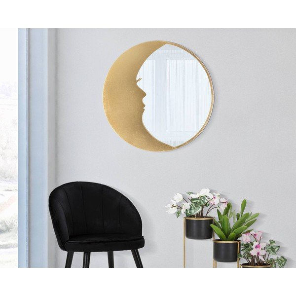 Zidno ogledalo s detaljima u zlatu Mauro Ferretti Moon, ø 72,5 cm-image-2