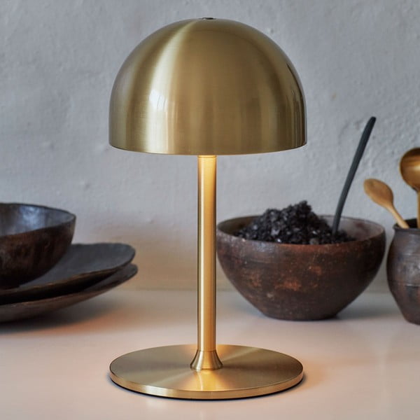 Mjedena LED stolna lampa s daljinskim upravljačem s metalnim sjenilom (visina 22 cm) Tim – Sirius-image-1