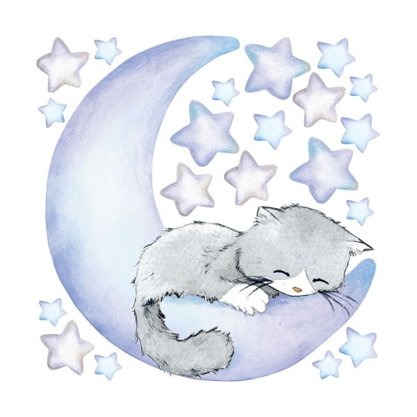 Plava dječja naljepnice na zidu mačke Ambiance-image-2