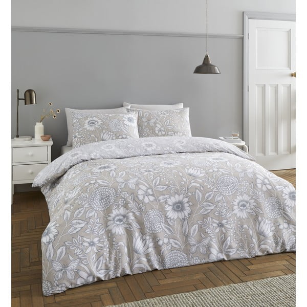 Siva posteljina 200x135 cm Tapestry Floral - Catherine Lansfield-image-1