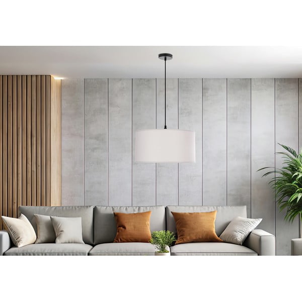 Bijela viseća svjetiljka s tekstilnim sjenilom ø 40 cm Shanti – Candellux Lighting-image-4