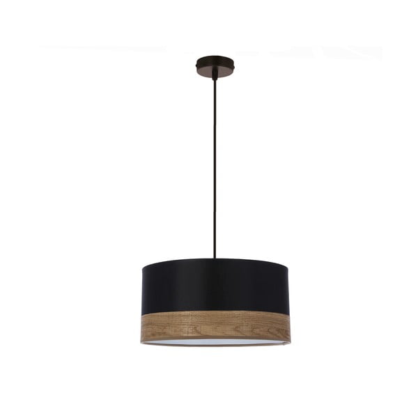 Crna viseća svjetiljka s tekstilnim sjenilom ø 30 cm Porto – Candellux Lighting