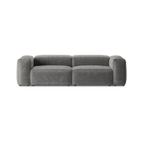 Svijetlo siva sofa od samta 264 cm Bergamo – Cosmopolitan Design
