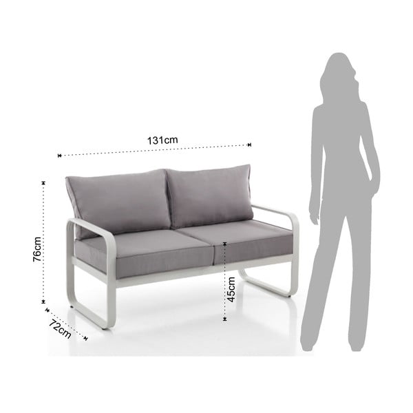 Siva vrtna sofa aluminijska Ischia – Tomasucci-image-1