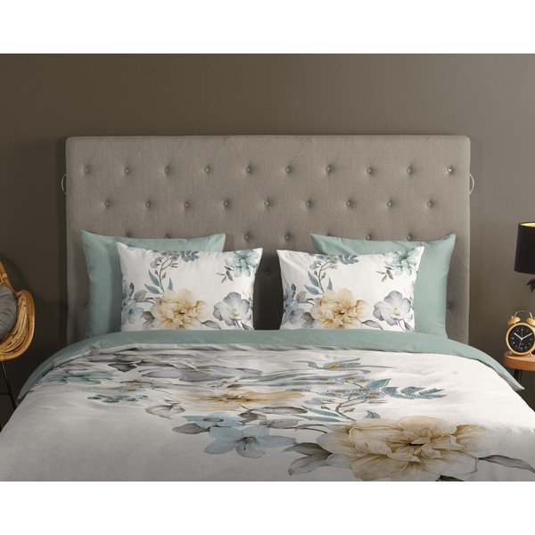 Zelena/krem pamučna posteljina za krevet za jednu osobu/za produženi krevet 140x220 cm Celina – Good Morning-image-2