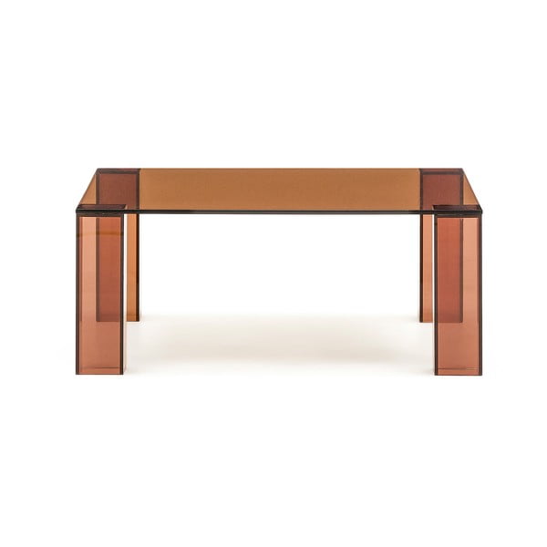 Smeđi stakleni stolić za kavu 85x85 cm Adularia – Kave Home-image-3