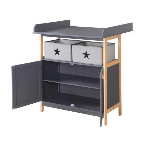 Antracitno siva niska dječja komoda s promjenjivim stolom 87x75 cm Berlin – Roba-image-2