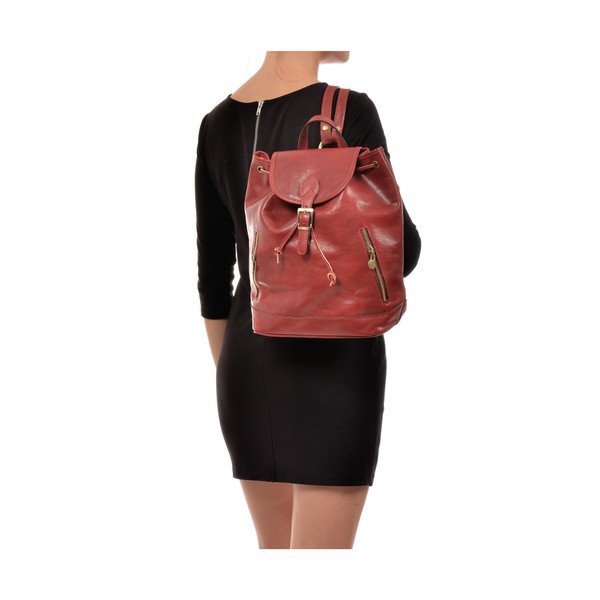 Crveni kožni ruksak Sofia Cardoni Cindy-image-4