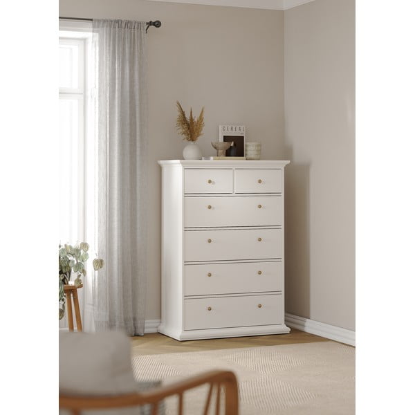 Bijela visoka komoda 96x140 cm Paris – Tvilum-image-1