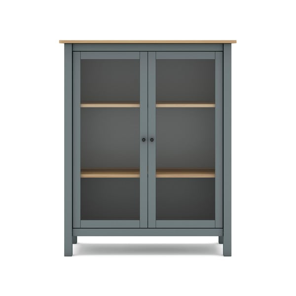 Vitrina prljavo zelena od masivnog bora 90x110x40 cm Misti – Marckeric