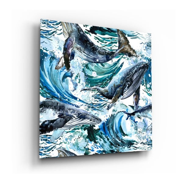 Staklena slika insigne plesa kitove, 60 x 60 cm