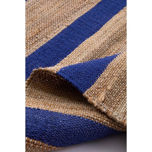 Plavi/u prirodnoj boji ručno rađen tepih od mješavine jute 200x300 cm Otti – Jotex-image-3