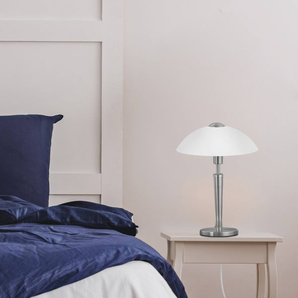 Siva stolna lampa s mogućnosti zatamnjivanja sa staklenim sjenilom (visina 35 cm) SOLO 1 – EGLO-image-1