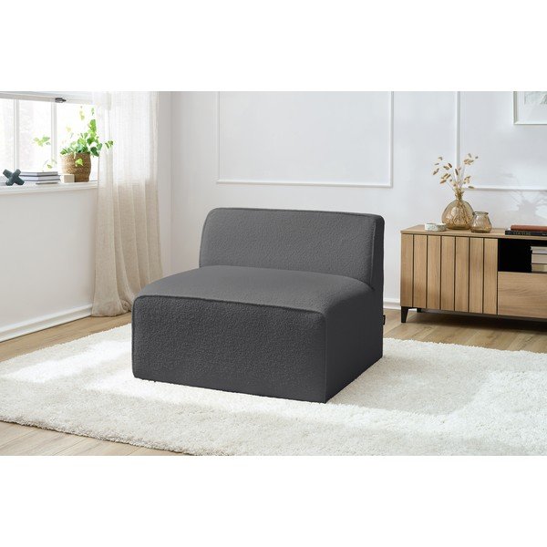 Tamno siva modularna sjedeća garnitura od bouclé tkanine (srednji modul ) Megeve – Bobochic Paris-image-1