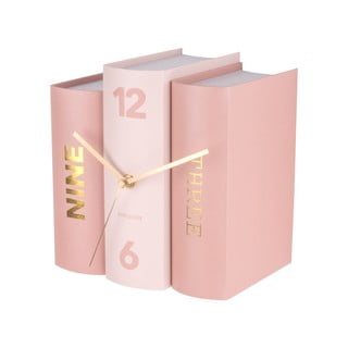 Ružičasti zidni sat u obliku knjiga Karlsson