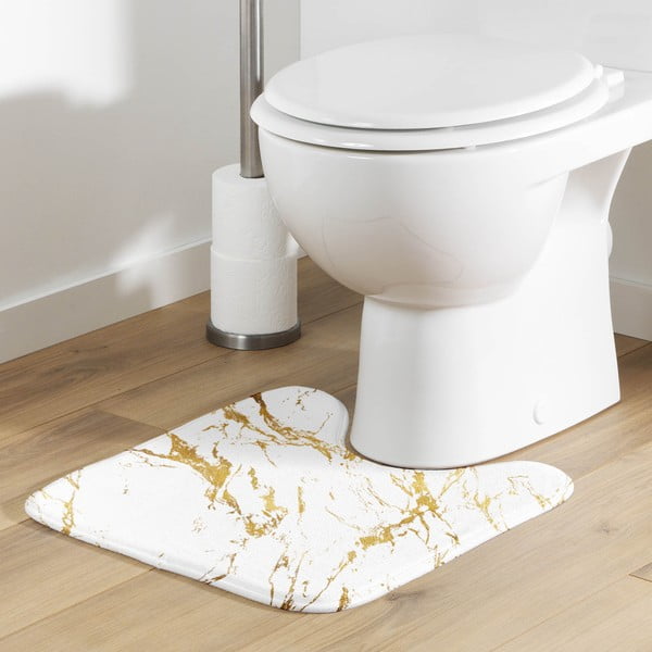 Bijela/u zlatnoj boji kupaonska prostirka 45x45 cm Aquamarbre – douceur d'intérieur-image-1