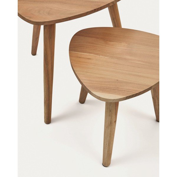 Pomoćni stolići u setu 2 kom od masivnog bagrema 60x61 cm Duvani – Kave Home-image-3