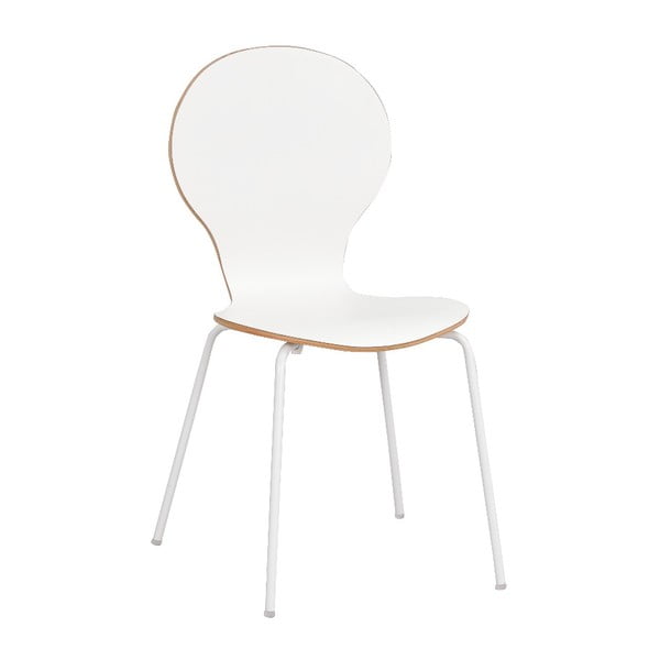 Bijela stolica za blagovanje sa smeđim Rowico Fusion elementima
