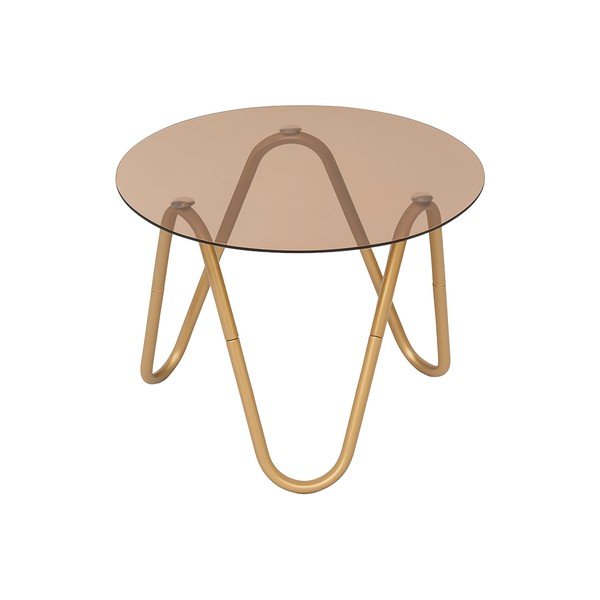 Okrugao pomoćni stol sa staklenom pločom stola ø 50 cm Ventana Round – Leitmotiv