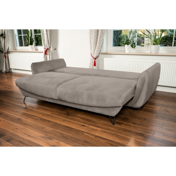 Bež sklopiva/s prostorom za odlaganje sofa od šenila 236 cm Silva – ELTAP-image-2