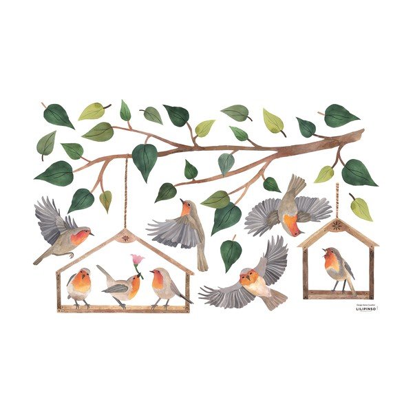 Naljepnice 64x40 cm Robins Redbreast – Lilipinso