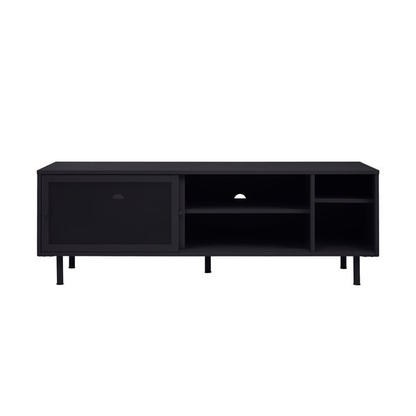 Crna metalna TV komoda 160x55x45 cm Veep – Unique Furniture-image-2