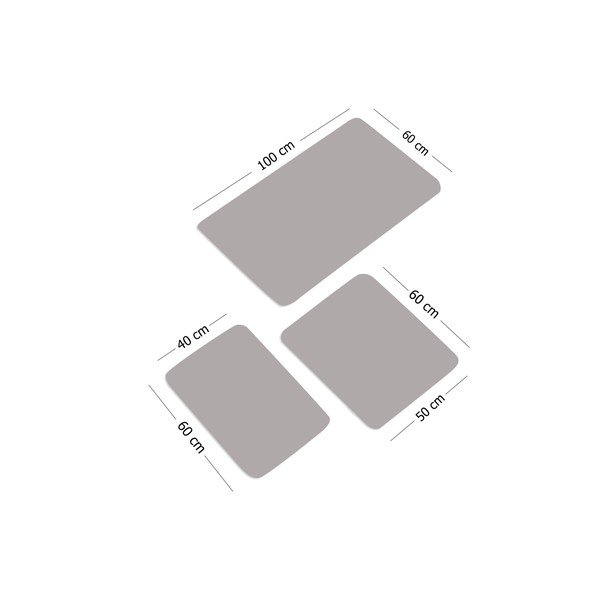 Smeđe-bijele kupaonske prostirke u setu od 3 komada 100x60 cm - Foutastic-image-3