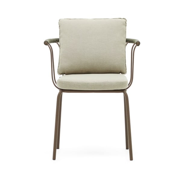 Zeleno-bež metalna vrtna stolica Salguer - Kave Home-image-2