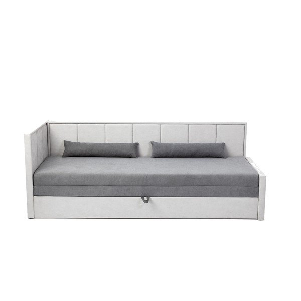 Siva sklopiva/s prostorom za odlaganje sofa od šenila 214 cm Fulgeo – ELTAP