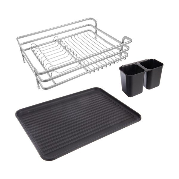 Crno-bijeli metalni ocjeđivač za posuđe 43x32 cm Deluxe – Orion-image-2