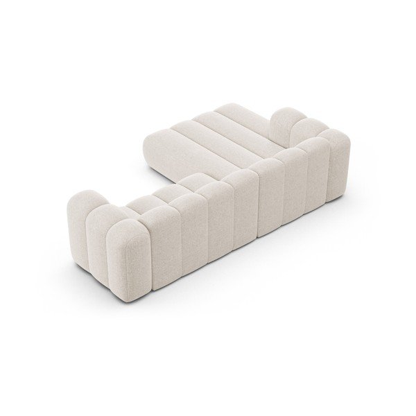 Krem kutna garnitura od šenila (s lijevim kutom/s ležaljkom) Lupine – Micadoni -image-3