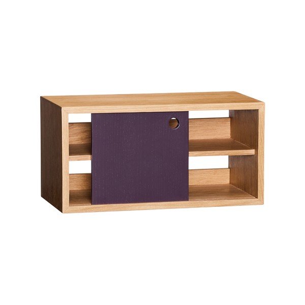 Bordo/u prirodnoj boji polica u dekoru hrasta 40 cm Slide – Hübsch-image-3